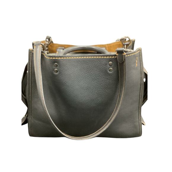 Coach Purse Women 1Size #33124 Rogue30 Genuine Glovetanned Pebble Leather Black - Picture 3 of 9